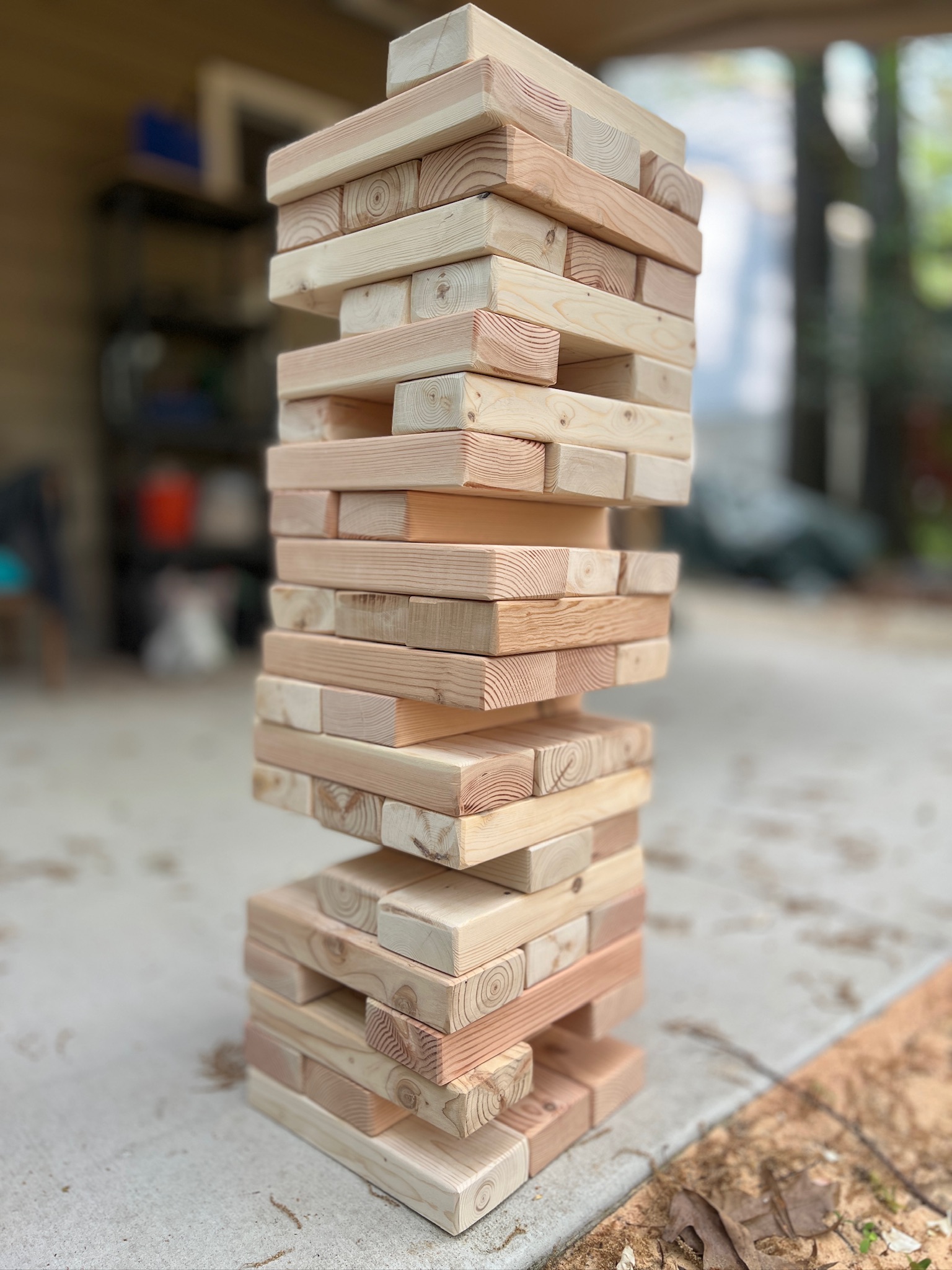 Tumble Tower — giant wooden stacking block game